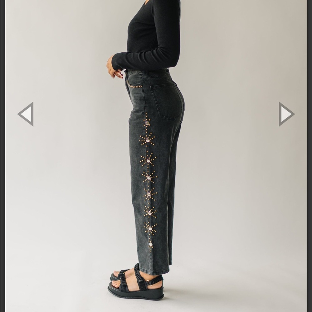 Piper & Scoot Farrens Stud Detail Black Pant XS